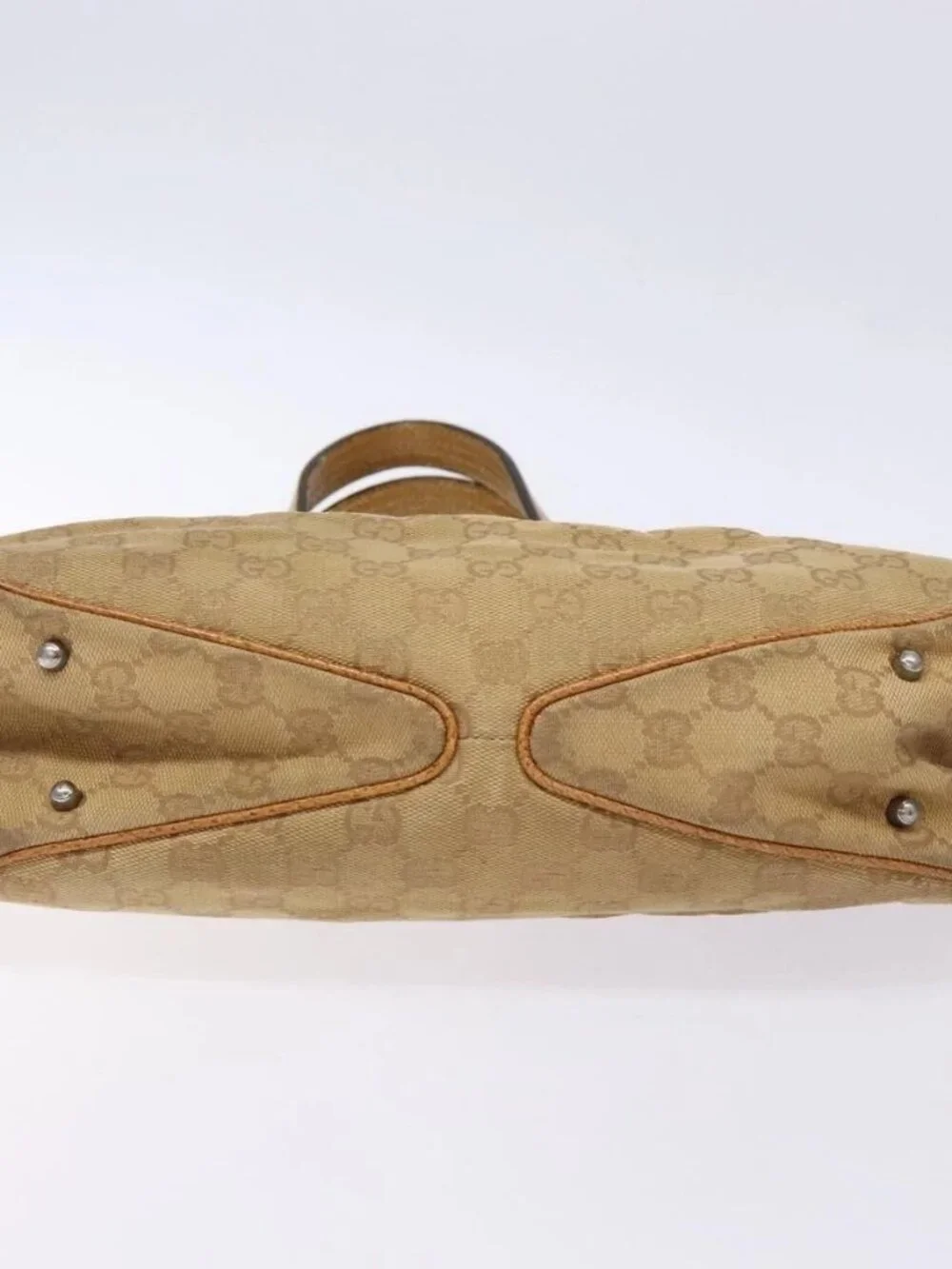GUCCI GG Canvas Hand Bag Brown 113019 Auth 134527